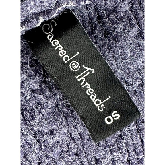 Sacred Threads Oversized Cardigan Blue Purple OS One Size EUC!! - Picture 3 of 3